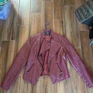 Small Maroon Leather Jacket